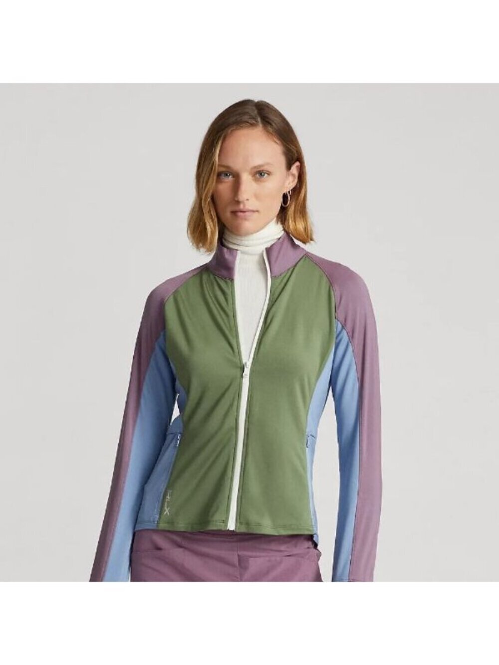 RLX Golf Ralph Lauren Women's XXS Color-Blocked Jersey Full-Zip Jacket NWT $168